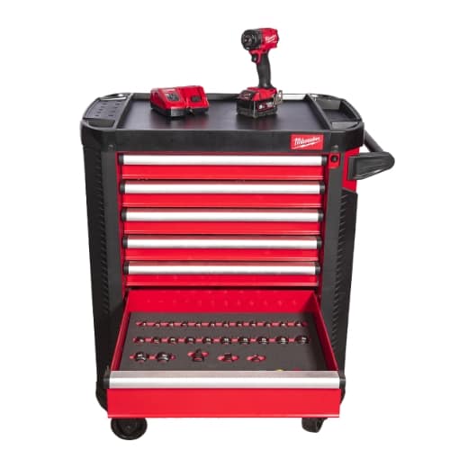 MILWAUKEE TOOLGUARD Werkstattwagen mit Werkzeugbestückung 246-teilig 30˝ / 78 cm, Premium Version