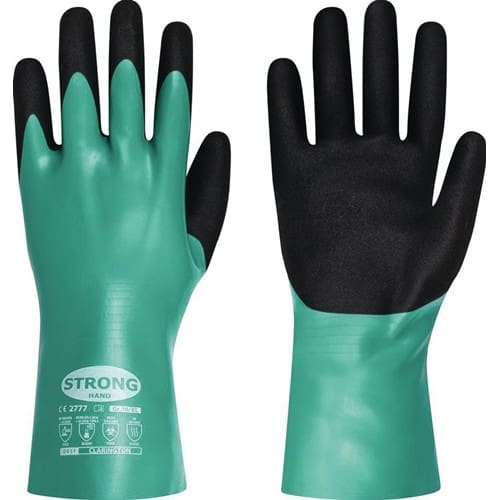STRONGHAND Chemiehandschuhe CLARINGTON Gr.9 grün/schwarz EN 407/EN 388/EN 374