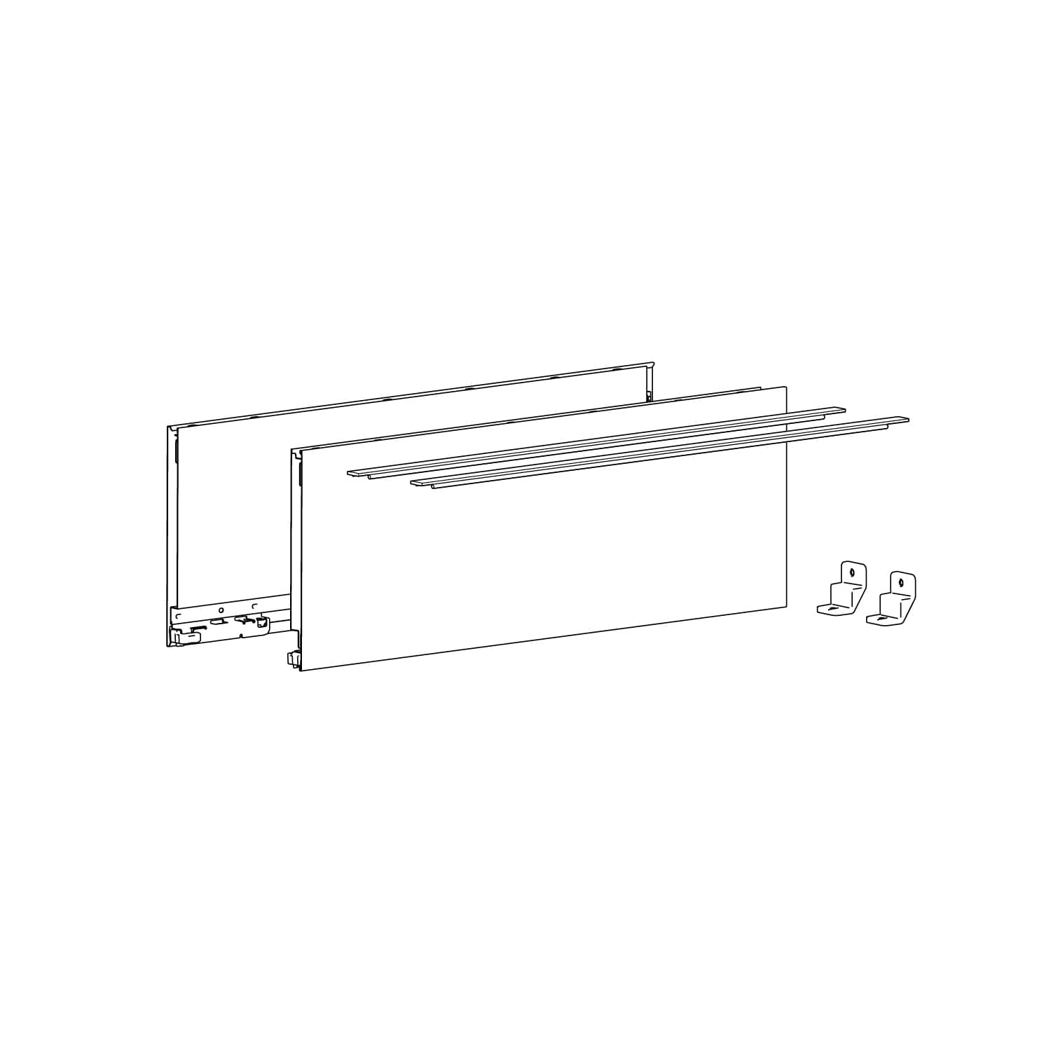 HETTICH AvanTech YOU Set Zarge, Höhe 187 mm x NL 270 mm, weiß, links und rechts, 9353401