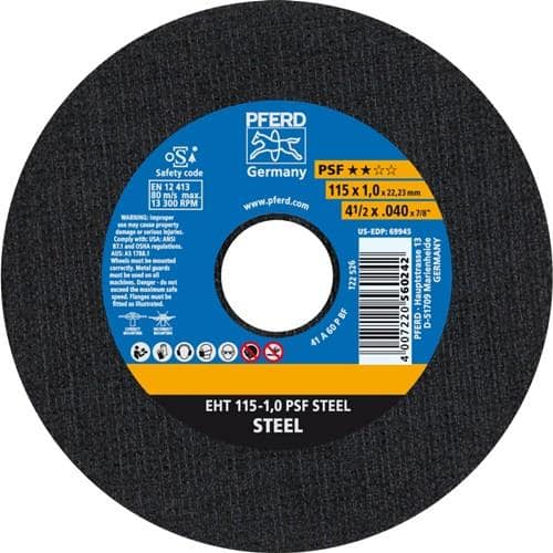 PFERD TOOLS Trennscheibe PSF STEEL D115x1mm ger.STA Bohr.22,23mm PFERD