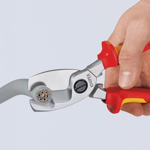 KNIPEX Kabelschere L.200mm Kopf verchr.VDE tauchisol.KNIPEX