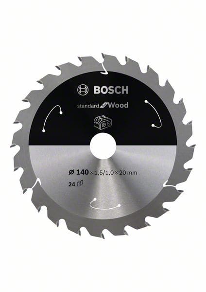 BOSCH Akku-Kreissägeblatt Standard for Wood, 140 x 1,5/1 x 20, 24 Zähne