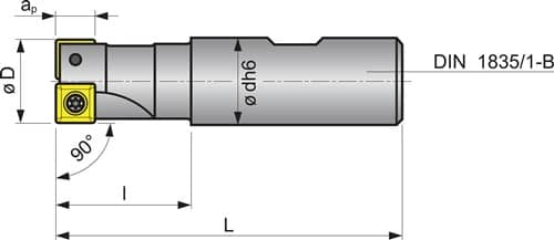 TECWERK Schaftfräser D.32mm vern.m.IK Z.4 SOMT 09T304 TECWERK