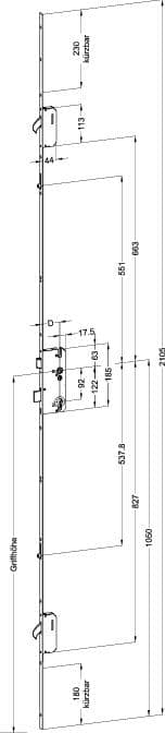 WINKHAUS Mehrfachverriegelung T-F1660 L03/45 92/8 M2 R2 MC,