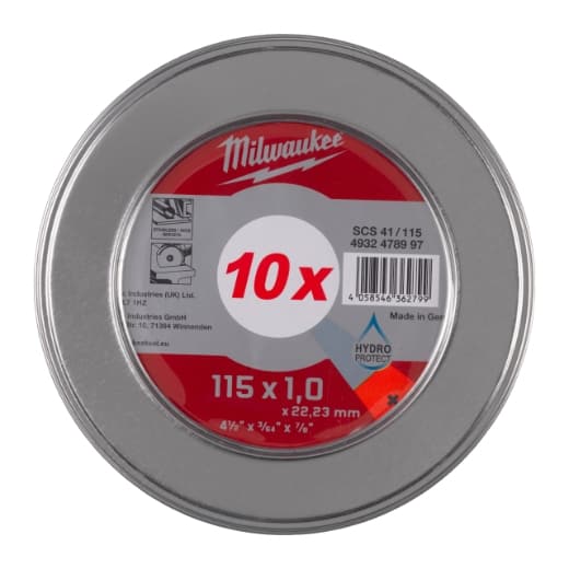 MILWAUKEE 10 x SCS41 1 mm in Metallbox Metalltrennscheibe PRO+ INOX 115 mm