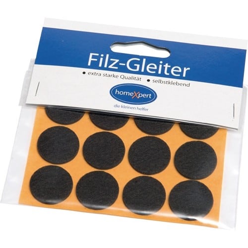 Filzgleiter 22mm Filz braun selbstkl.16 St./SB-Karte