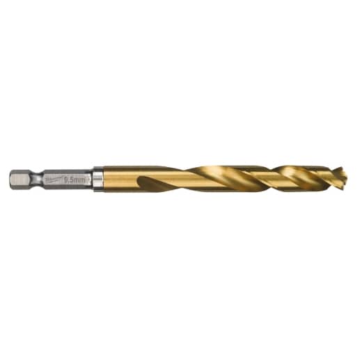 MILWAUKEE 9,5 x 118 mm SHOCKWAVE Metallbohrer HSS-G RED HEX Titan 1/4"