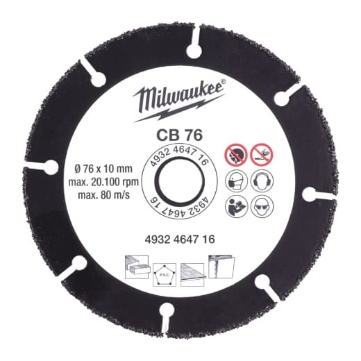 MILWAUKEE für Holz, Kunststoff, Gipskarton HM-Trennscheibe 76 mm