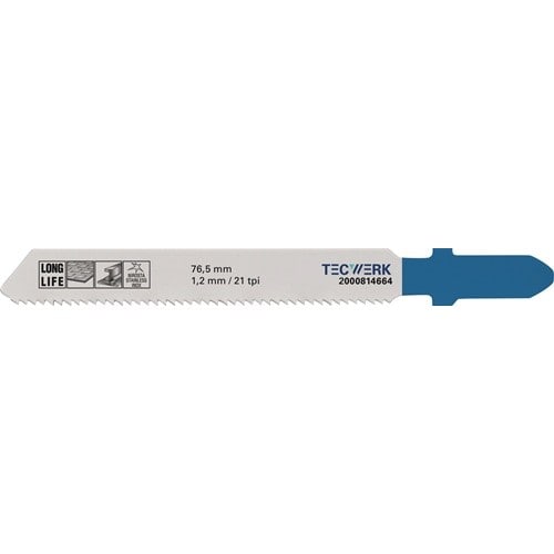 TECWERK Stichsägeblatt Gesamt-L.76,5mm Zahnt.1,2mm BIM 5 St./Karte TECWERK