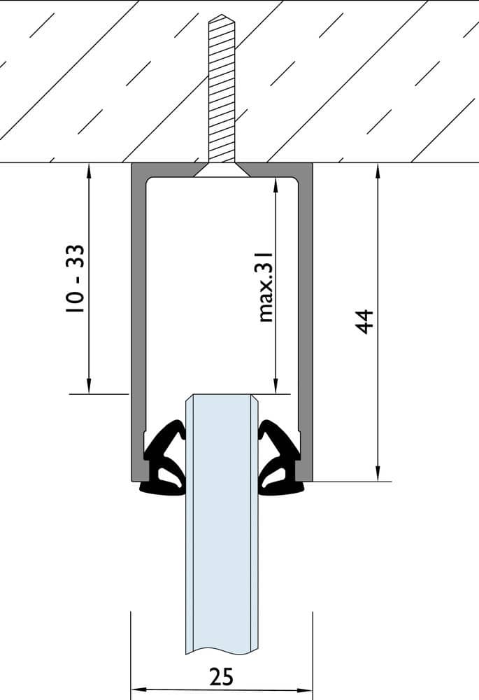 HERMAT Trennwand-Deckenprofil 6958, Aluminium
