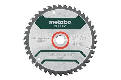METABO Kreissägeblatt precision cut wood classic D165x1,8/1,2xBohrung20mm Z.42 WZ HW/CT