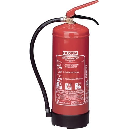 GLORIA Dauerdruck-Pulverfeuerlöscher PD 12 G A 12kg Brandkl.55 A 233 B C m.Wandh.GLORIA