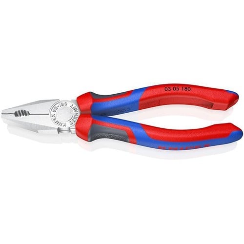 KNIPEX Kombizange L.180mm verchr.Mehrkomp.-Hülle KNIPEX