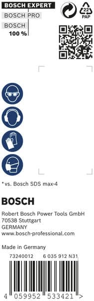 BOSCH EXPERT SDS max-8X Hammerbohrer, 24 x 400 x 520 mm, 5 Stück. Für Bohrhämmer
