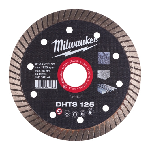 MILWAUKEE Hart, dünn, geschlossen Diamanttrennscheibe DHTS 125 mm
