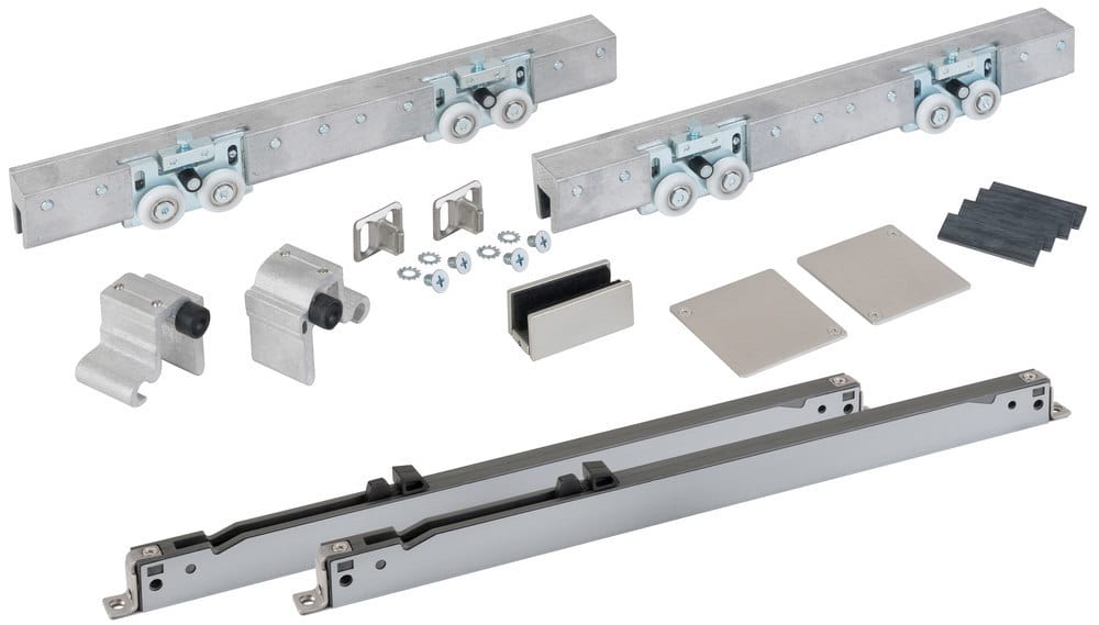 HERMAT Schiebetürbeschlag SAN REMO 9170.GKT/SAFE/120.Ö/GLAS, Aluminium