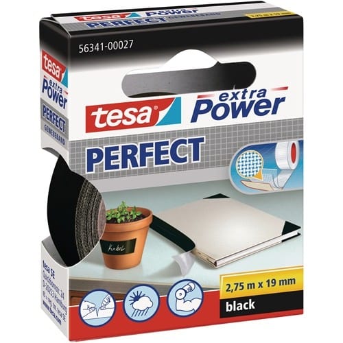 TESA Gewebeband ext.Power® 56341 schwarz L.2,75m B.19mm Rl.TESA