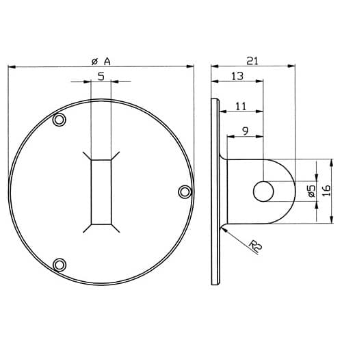 KÄFER Ösenrückwand f.Außenring-D.58mm z.Messuhren KÄFER