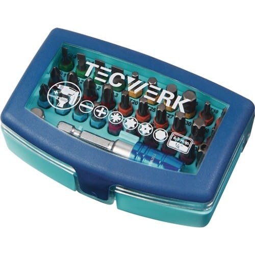 TECWERK Bitsortiment 32-tlg.Schlitz/PH/PZD/TX/TX-BO/6Kt.TECWERK