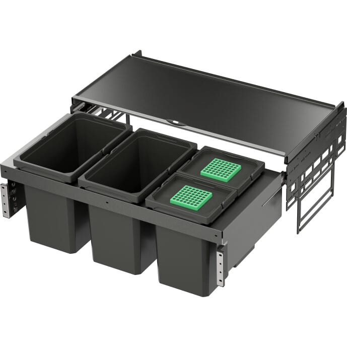 Abfalltrennsystem, ENVI-Space-900er, 2x22/2x10, lavagrau Vauth Sagel