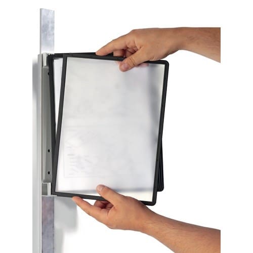 DURABLE Wandhalter 5 Sichttafeln schwarz m.Profilrahmen DURABLE