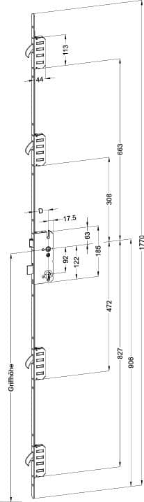 WINKHAUS Mehrfachverriegelung STV F2070 M4, 10/92, Falle Standard, Stahl
