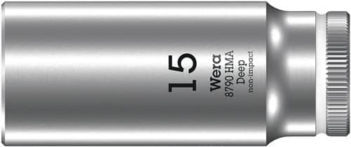 WERA Steckschlüsseleinsatz 8790 HMA Deep 1/4 Zoll a6-KT.SW 15mm L.50mm WERA