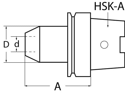 TECWERK Flächenspannfutter DIN 69893A Weldon Spann-D.8mm HSK-A63 A.-L.65mm m.IK TECWERK