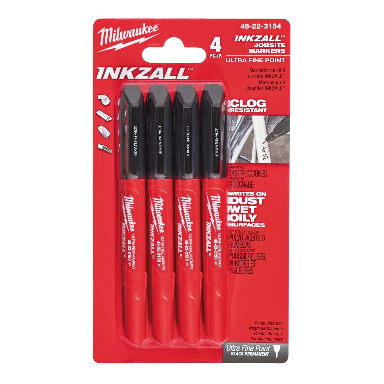 MILWAUKEE schwarz INKZALL Feine Marker