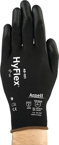ANSELL Handschuhe HyFlex® 48-101 Gr.7 schwarz EN 388 PSA II Nyl.m.PU ANSELL