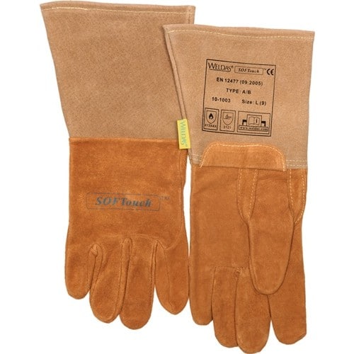 WELDAS Schweißerhandschuhe Gr.L (9) orange Schweins-/Wildleder/Softtouch 5 PA