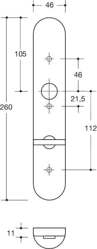 HEWI Langschild 235.23RNRLN, Kunststoff