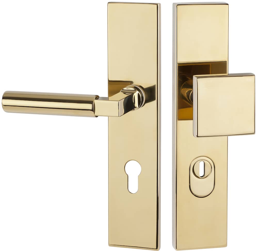 HERMAT Schutz-Wechselgarnitur mit Langschild INFINITY CLASSIC 1832/2094.KS/3132, Messing