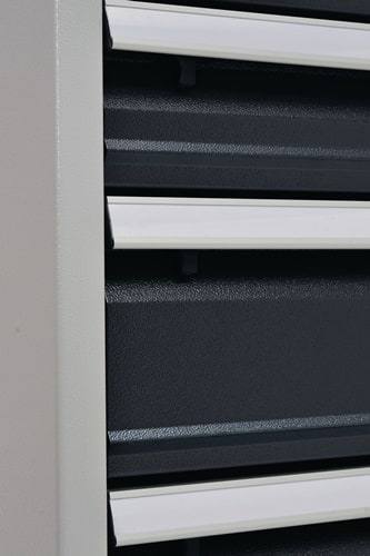 BEDRUNKA+HIRTH Schubladenschrank H1019xB705xT736mm lichtgrau/grau 6 Schubl.Voll.Bedrunka