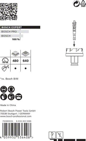 BOSCH EXPERT Sheet Metal Lochsäge, 25 × 5 mm. Für Dreh- und Schlagbohrer