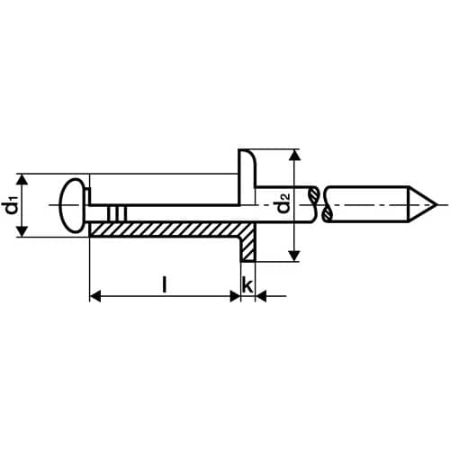 GESIPA Blindniet Nietschaft dxl 4x10mm VA 500 St.GESIPA