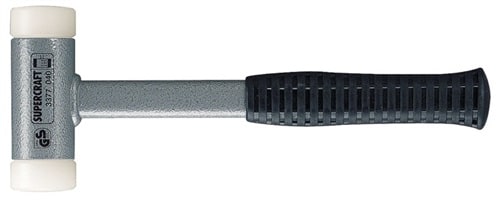 Schonhammer SUPERCRAFT Stahlrohr rückschlagfrei hart Nylon weiß HALDER