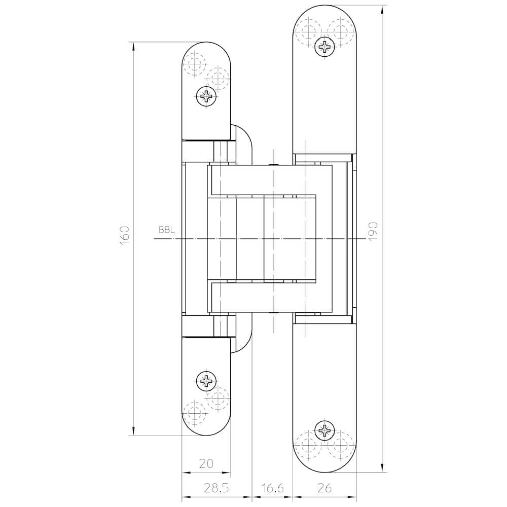 SIMONSWERK Verdecktliegendes Türband TECTUS® TE 380 3D, verkehrsweiß