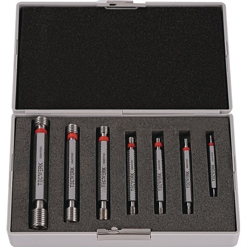 TECWERK Grenzgewindelehrdornsatz 6H je 1 St.M3,M4,M5,M6,M8,M10,M12 f.M TECWERK