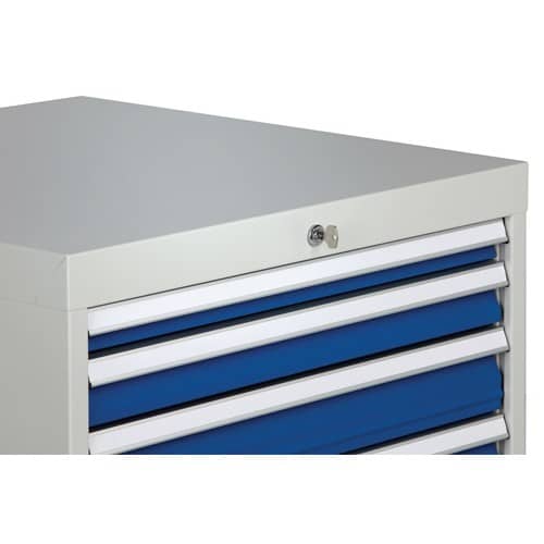 BEDRUNKA+HIRTH Schubladenschrank H1019xB705xT736mm lichtgrau/grau 7 Schubl.Voll.Bedrunka