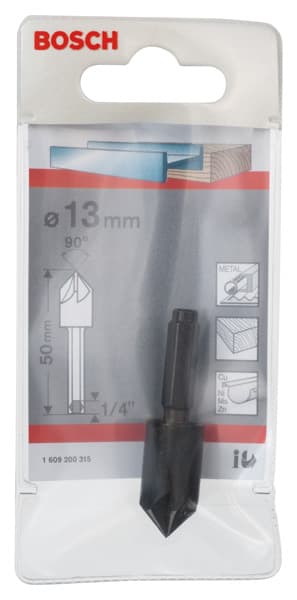 BOSCH Kegelsenker mit Sechskantschaft, 13,0 mm, 90°, 50 mm, 1/4 Zoll