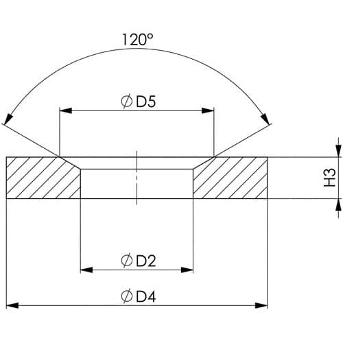 AMF Kegelpfanne DIN 6319G f.Schrauben M8 Bohrungs-D.9,6mm Kegelwinkel 120Grad AMF