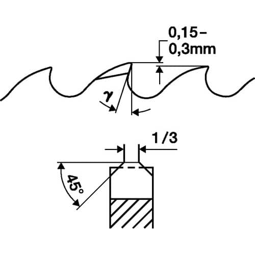 TECWERK Metallkreissägeblatt Form BW D.250mm B.2,5mm HSS Bohrungs-D.40mm Z.200 TECWERK