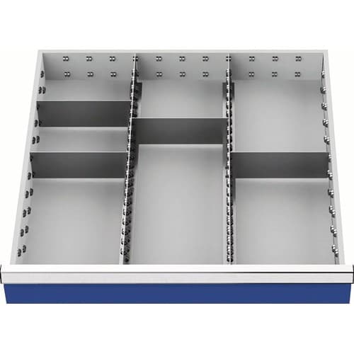 Schubladenunterteilungsmaterial Front-H.150mm 2 Längs-/4 Querteiler