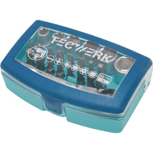 TECWERK Bit-/Steckschlüsselset 24-tlg.Schlitz/PH/PZD/T/Knarre/6 Nüsse TECWERK