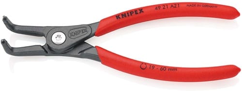 KNIPEX Außensicherungsringzange A 21 f.Wellen D.19-60mm 90Grad gew.L.165mm KNIPEX
