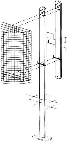 Eisenständer H.1400mm z.Bet.m.Schloss u.Schlü.f.Abfallbehälter 27l