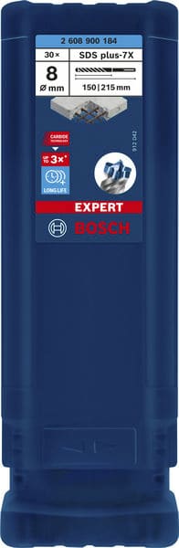 BOSCH EXPERT SDS plus-7X Hammerbohrer, 8 x 150 x 215 mm, 30-tlg.. Für Bohrhämmer
