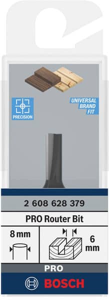 BOSCH Nutfräser Standard for Wood, 8 mm, D1 6 mm, L 16 mm, G 48 mm