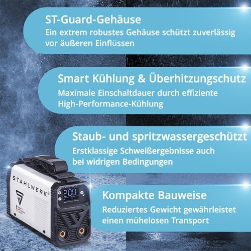 STAHLWERK Elektrodenschweißgerät ARC 200 MD Digital m.Zub.10-200 A STAHLWERK